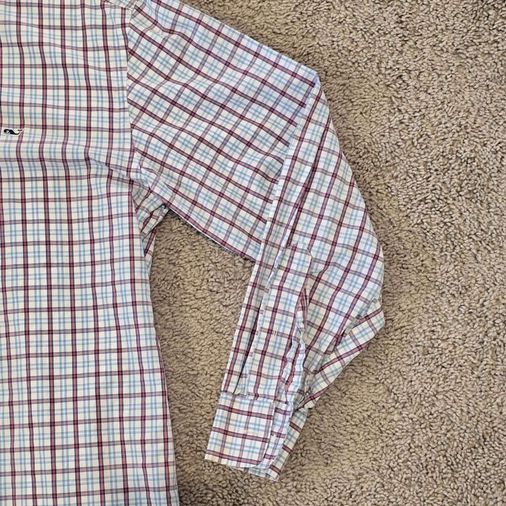 Vineyard Vines Whale Gingham Button Down Shirt Blue Red Mens S - Picture 4 of 10